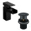Waterfall Basin Mixer Tap MATT BLACK Including Basin Clicker Waste 1