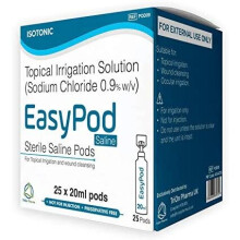 EasyPod Sterile Saline Pods Eye Wash Wound Cleansing Topical Irrigation 25 x 20ml
