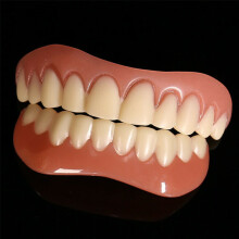 (Upper & Lower Veneers Set) Veneers False Teeth Snap On Instant Smile Cosmetic Tooth Dentures