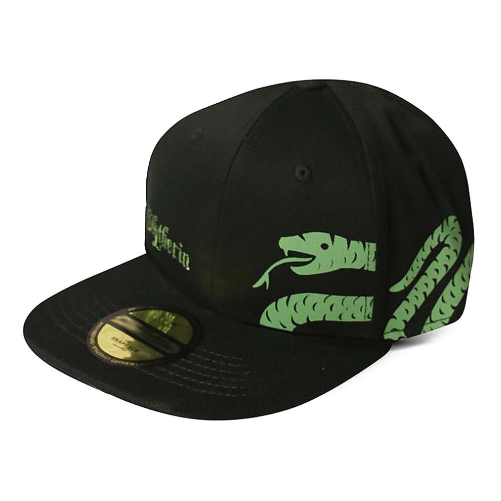 Wizards Unite Slytherin Logo & Symbol Snapback Baseball Cap, Black (SB107336HPT)