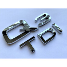 CHROME Q3 TDI BADGE REAR BOOT TRUNK FITS AUDI Q3 MODELS