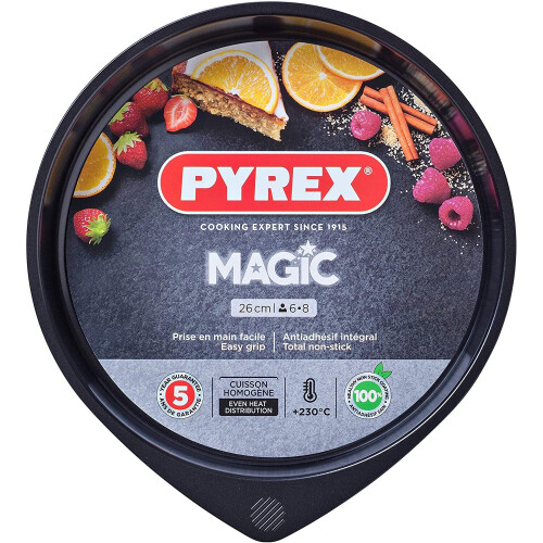 Pyrex Pyrex Magic Metal Cake Pan Non Stick Coating Easy Grip 26cm Black