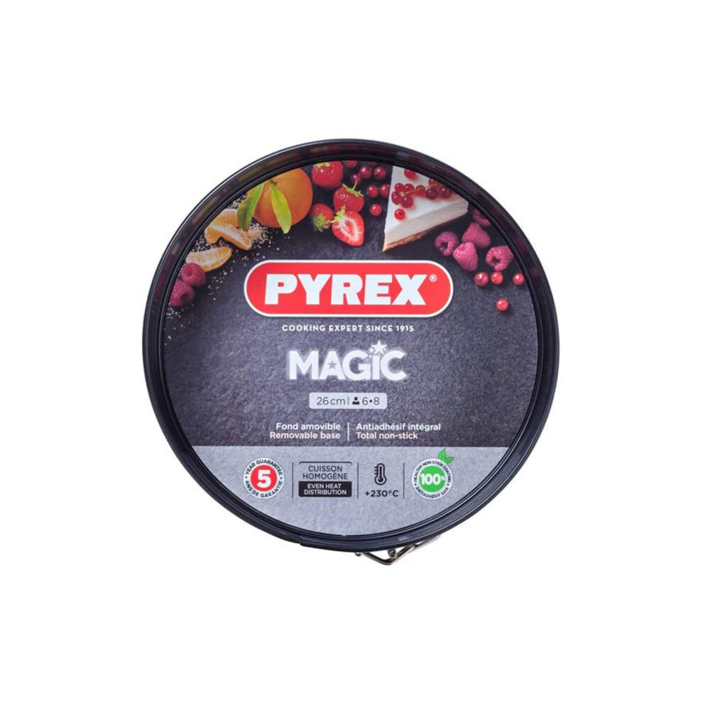 Pyrex Magic Spring Form Cake Tin Carbon Steel Non Stick 26cm Black