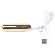 (Gold) Rechargeable Mini Bullet Vibrator Massager