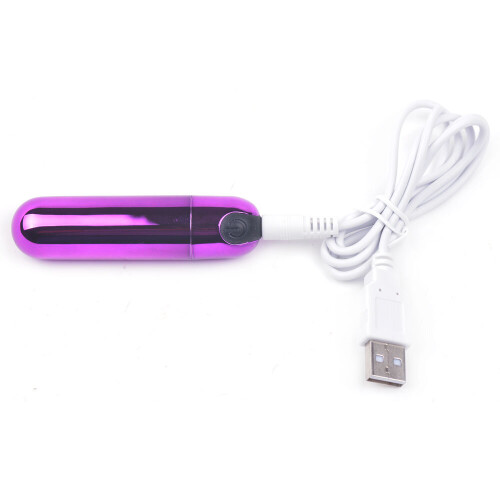(Purple) Rechargeable Mini Bullet Vibrator Massager