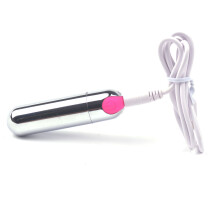 (Silver) Rechargeable Mini Bullet Vibrator Massager