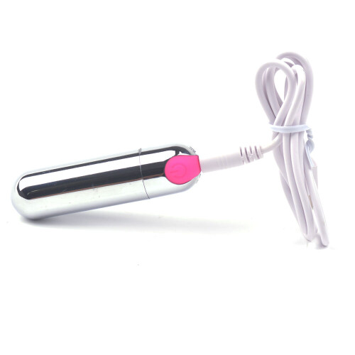 (Silver) Rechargeable Mini Bullet Vibrator Massager