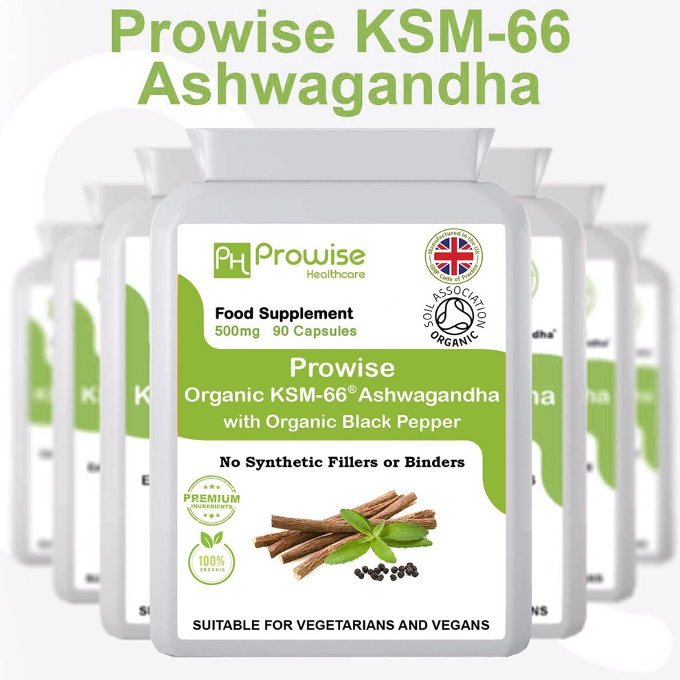 Prowise Healthcare Prowise Ksm-66 Ashwagandha With Organic Pepper 500Mg 90 Capsules Black