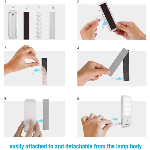 OMERIL Motion Sensor Light Cupboard Night Light USB Rechargeable Battery Powered Light