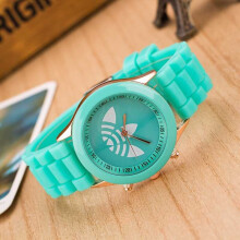 (Mint Green) Fashion Candy Color Silicone Jelly Watchh For Women
