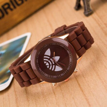 (Coffee) Fashion Candy Color Silicone Jelly Watchh For Women