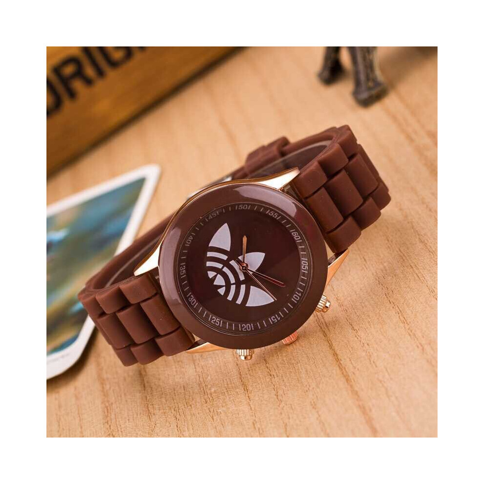 (Coffee) Fashion Candy Color Silicone Jelly Watchh For Women