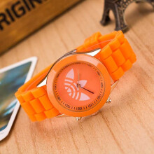 (Orange) Fashion Candy Color Silicone Jelly Watchh For Women