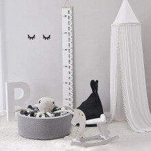 (White, Size fits all|Cotton with PomPom) Yarn Balls Kids Bed Canopy With Pom Pom Hanging/mosquito Net For Baby Crib, Castle Game Tent, Nursery Play Room Decor