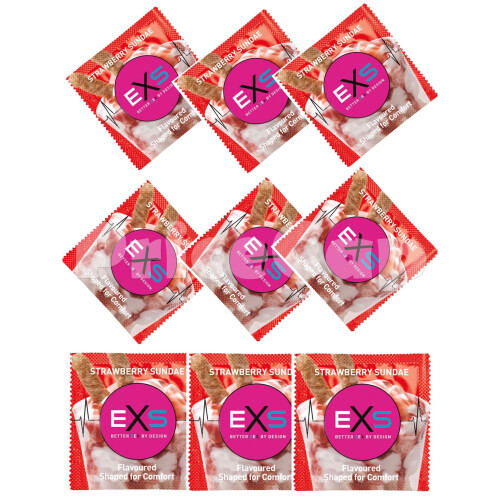 Jordbærkondomer 100 stk. EXS 1