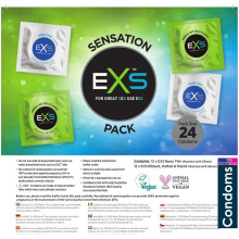 EXS Preservativi, 24 Unità, Lattice, Trasparente, Con Riserva, Vegano