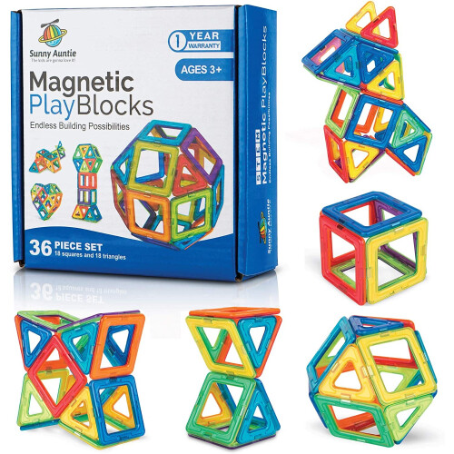 Sunny Auntie Magnetic Building Blocks Magnetic Tiles Set Toy for 3