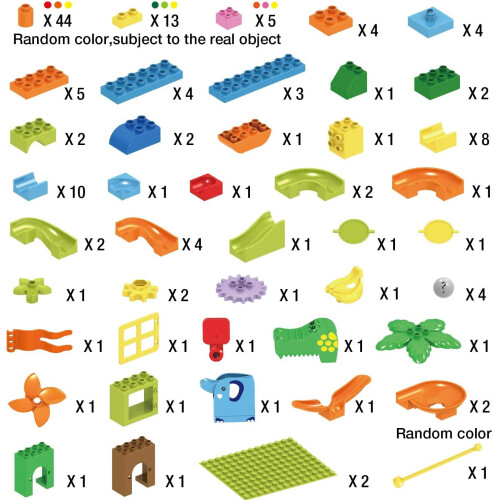 Lekebaby Marble Run, 150 Pcs Large Building Blocks Duplo Marble Run