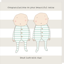 Rosie Made A Thing Congratulations Beautiful Twins Greeting Card Humour Cards