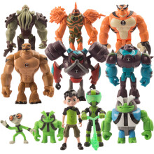11-Piece Ben 10 Figure Toy Set - Collectible Young Hero Hacker Anime Dolls, PVC, 4-13cm