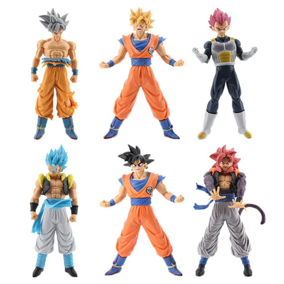 6pcs Dragon Ball Figure Toy Super Saiyan Anime Doll Model