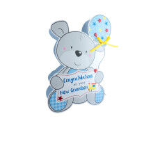Birth New Baby Grandson 3D Paper Dazzle Congratulations Greeting Card