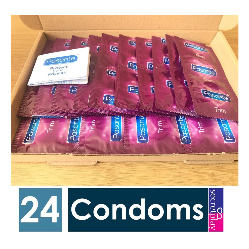 24 x Pasante Trim Condoms | Closer Fit Small Size Condoms | Bulk Wholesale