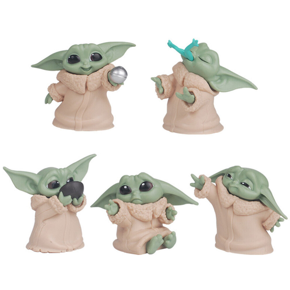 5 Figure Set Star War Baby Yoda Toy Doll Anime Collection