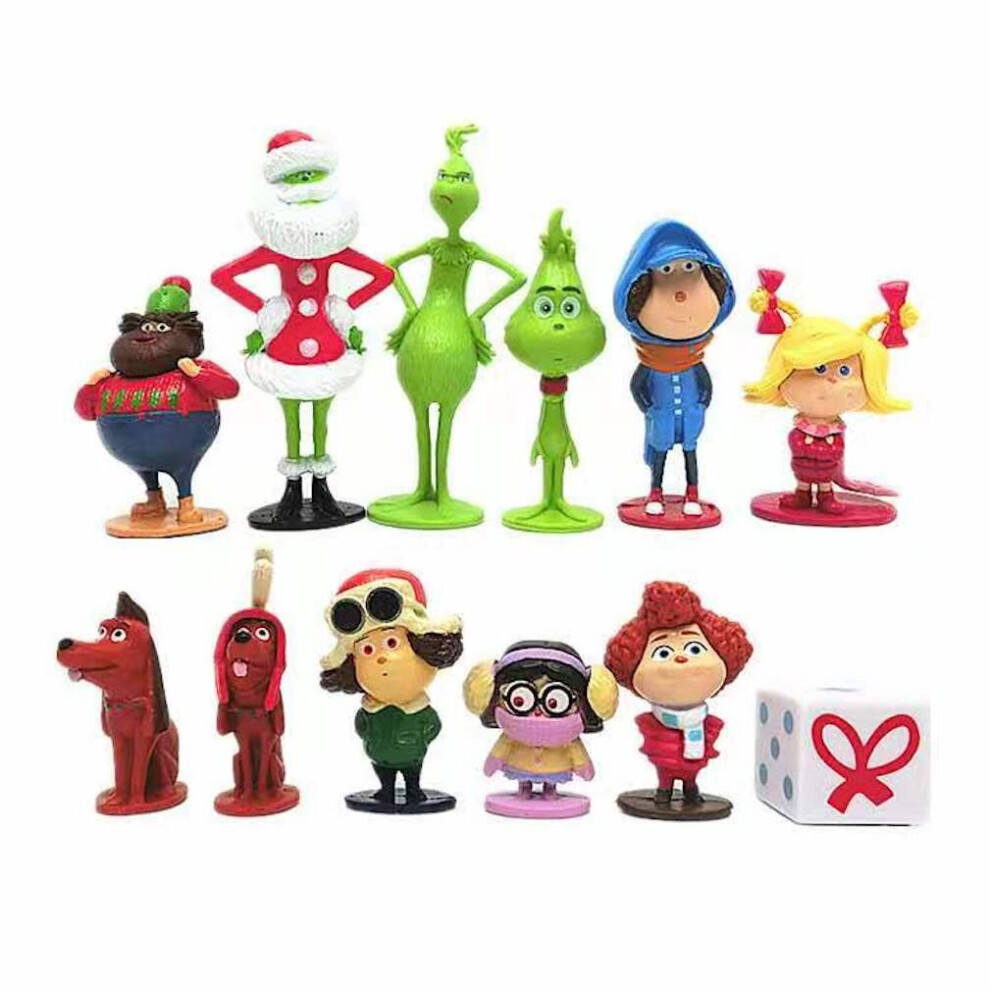 12pcs The Grinch Figure Toy Mini Anime Doll Model