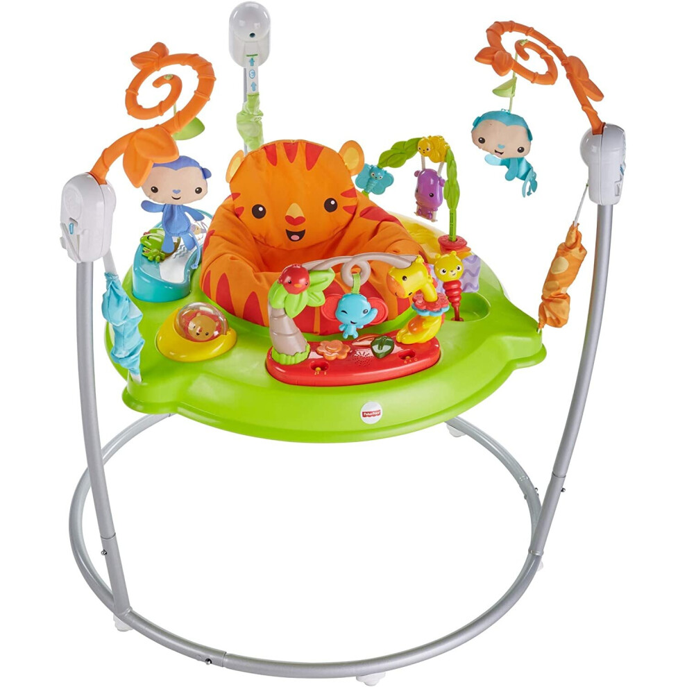 Fisher-Price CHM91 Roaring Rainforest Jumperoo, New-Born Baby Activity Centre with Music and Lights