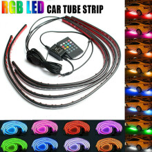 Color LED Strip Car Tube bottom System Neon Voice Trigger Lights Kits