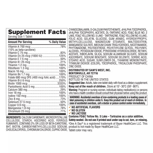 Member's Mark Women's Daily Multivitamin/Multimineral, 275 Tablets 1