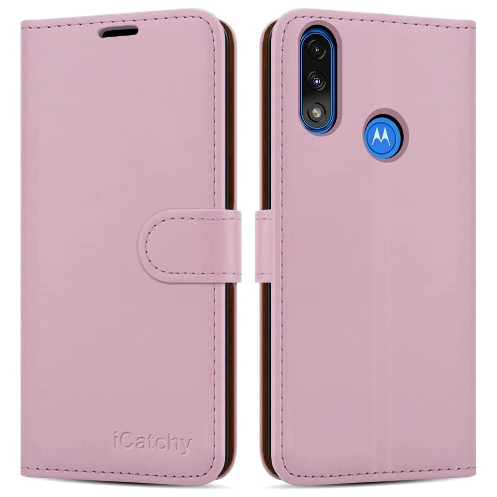 (Rose Gold) For Motorola Moto E7i Power Leather Wallet Case Pink 5056298009053