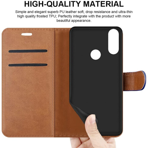 (Blue) For Motorola Moto E7i Power Leather Wallet Case 1