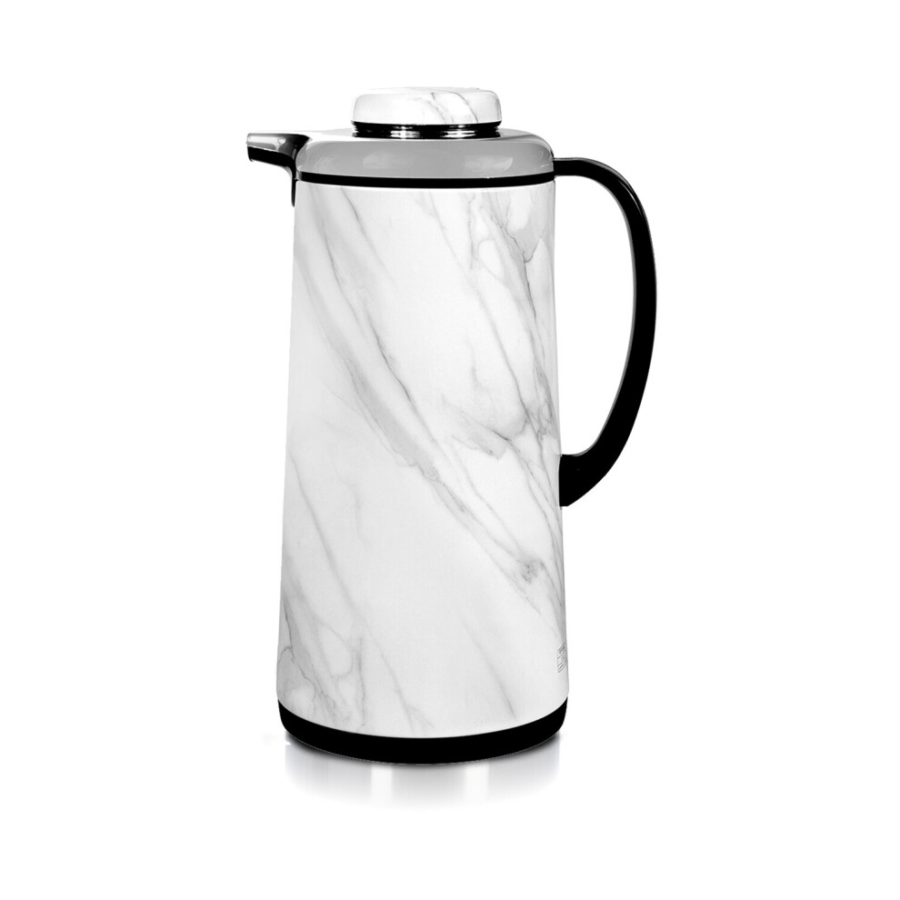 Royalford Marble Finish Vacuum Flask 1000Ml | Double Wall Insulated Coffee Carafe | Thermal Jug For Hot & Cold Drinks | Leak-Proof Lightweight