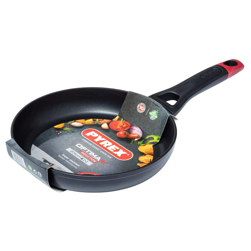 Pyrex Optima Frying Pan High Quality Non Stick with Handle 24cm Black