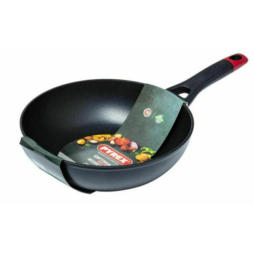 Pyrex Pyrex Optima Aluminium Wok Non Stick with Handle 28cm Black