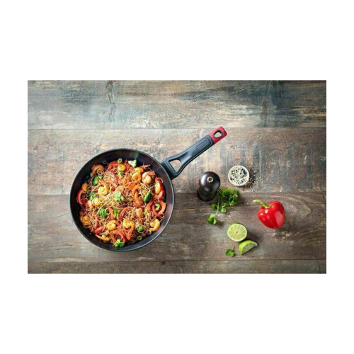 Pyrex Pyrex Optima Aluminium Wok Non Stick with Handle 28cm Black 2