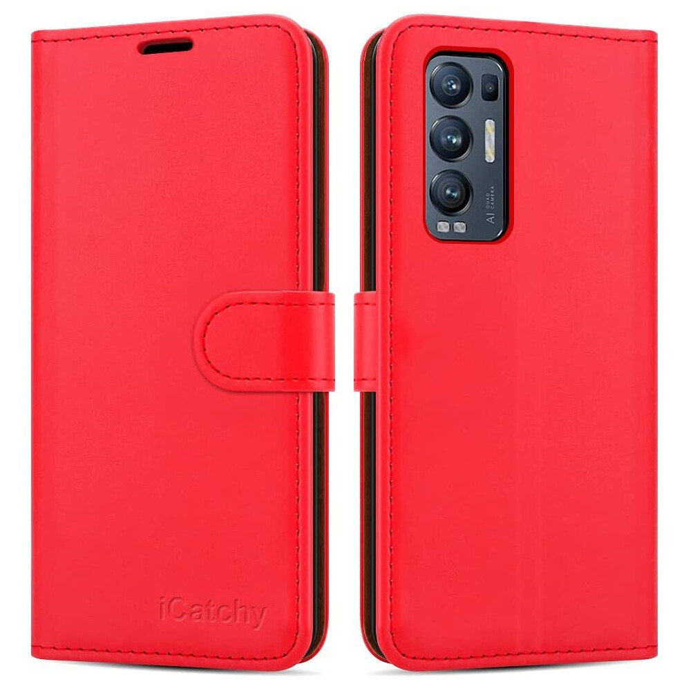 (Red) For Oppo Find X3 Neo 5G Leather Case Red 5056298008896