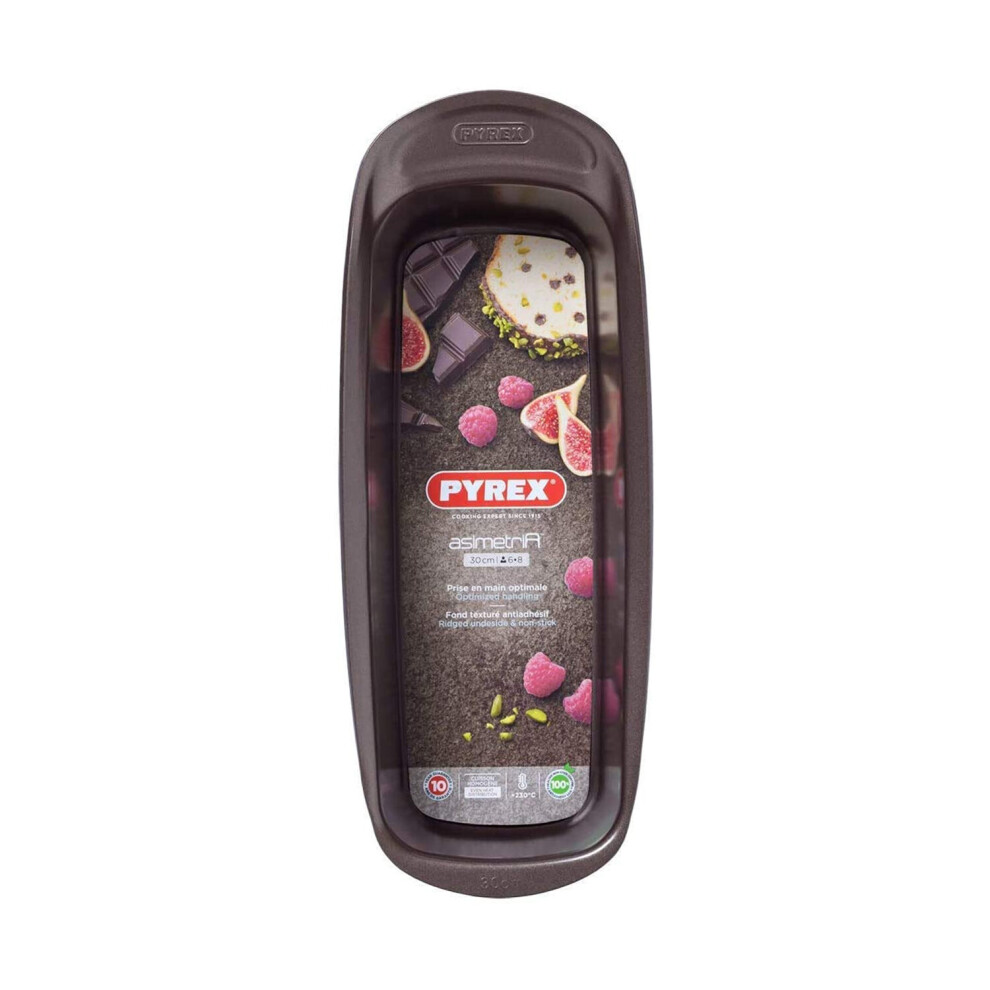 Pyrex AsimetriA Loaf Pan Non Stick Easy Grip 30cm Warm Macadamia
