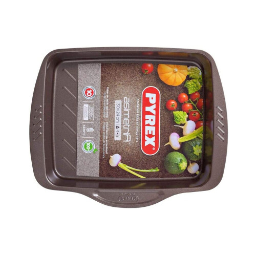 Pyrex AsimetriA Rectangular Roaster Easy Grip Non Stick 30x24cm on OnBuy