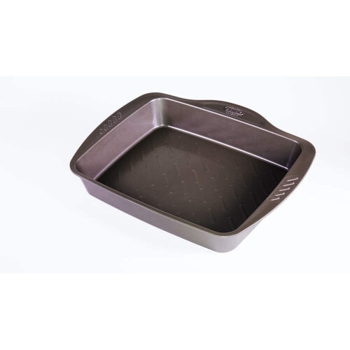 Pyrex Pyrex AsimetriA Rectangular Roaster Easy Grip Non Stick 40cm Brown 1