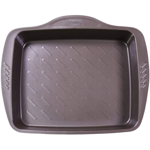 Pyrex Pyrex AsimetriA Rectangular Roaster Easy Grip Non Stick 40cm Brown 2