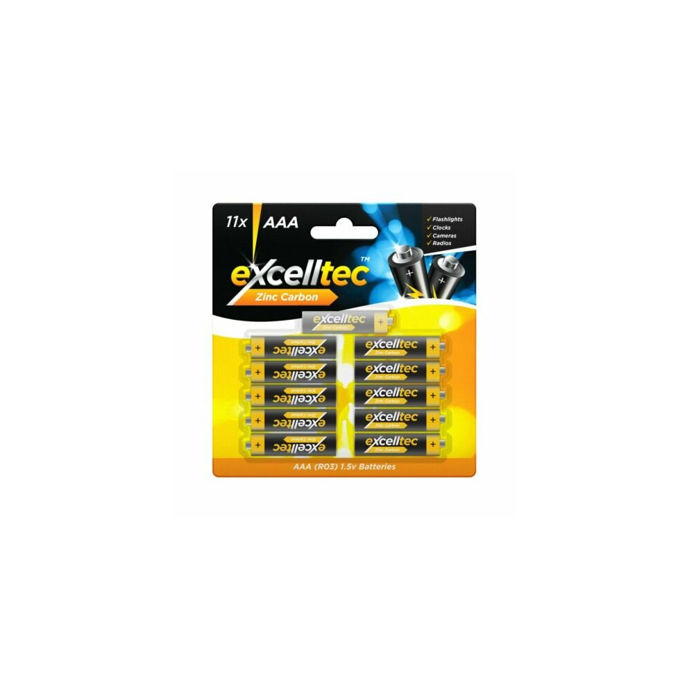 11 Pack Heavy Duty Zinc Carbon AAA Batteries 1.5V Camera Remote