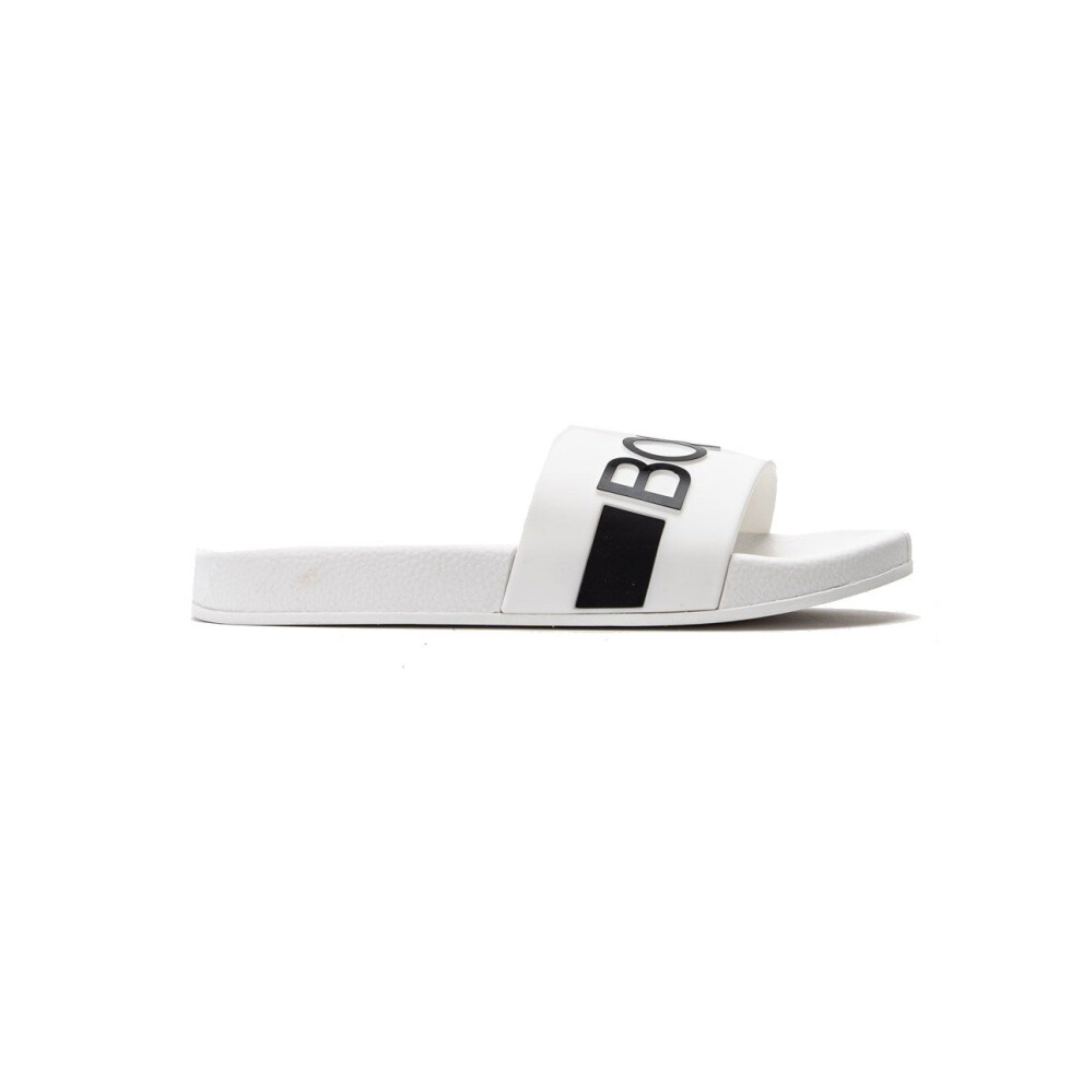 (UK 6.5 / EU 40) Hugo Boss Kids J29246 10B Logo Slider White