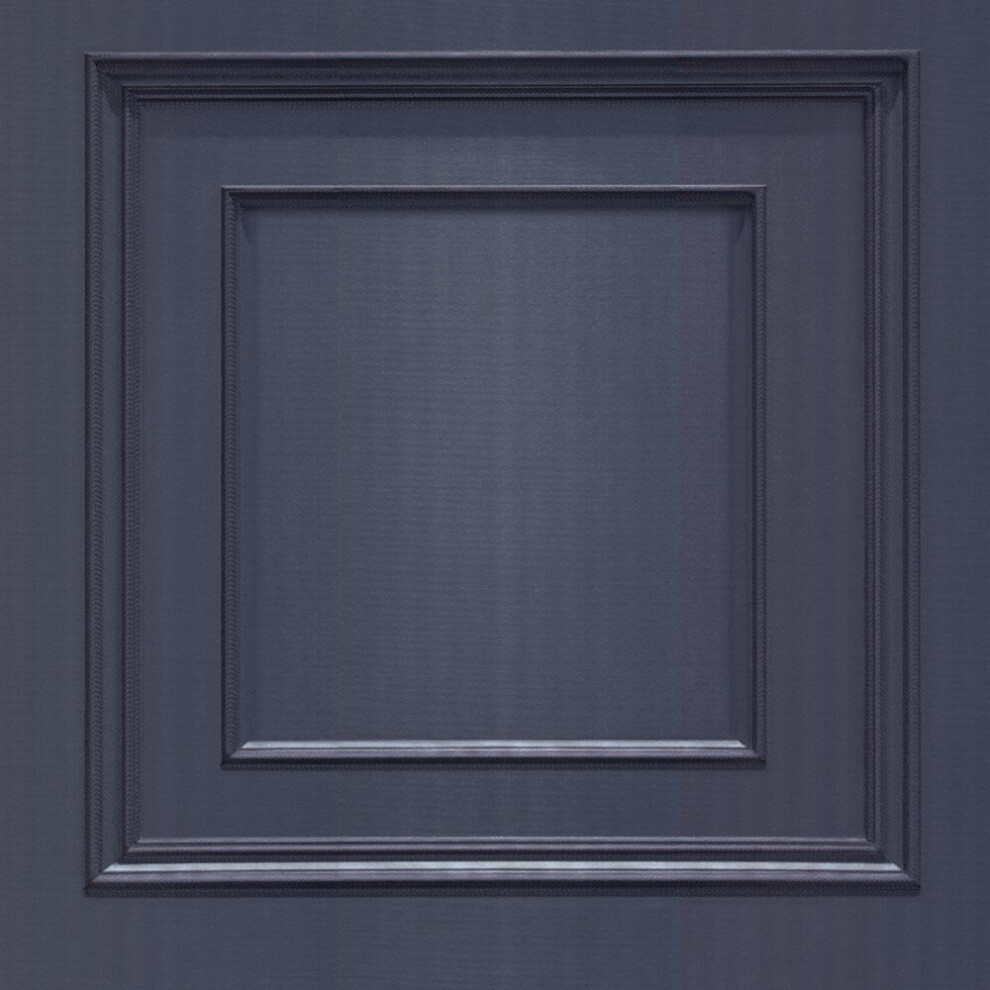 Belgravia Decor Amara Dark Blue Wood Panel Wallpaper - 10m x 53cm - Image 2