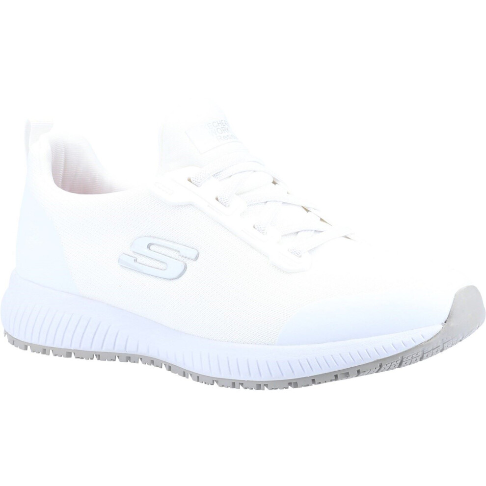 (3, White) Skechers: Womens Squad SR Lace Up Safety Black size UK3