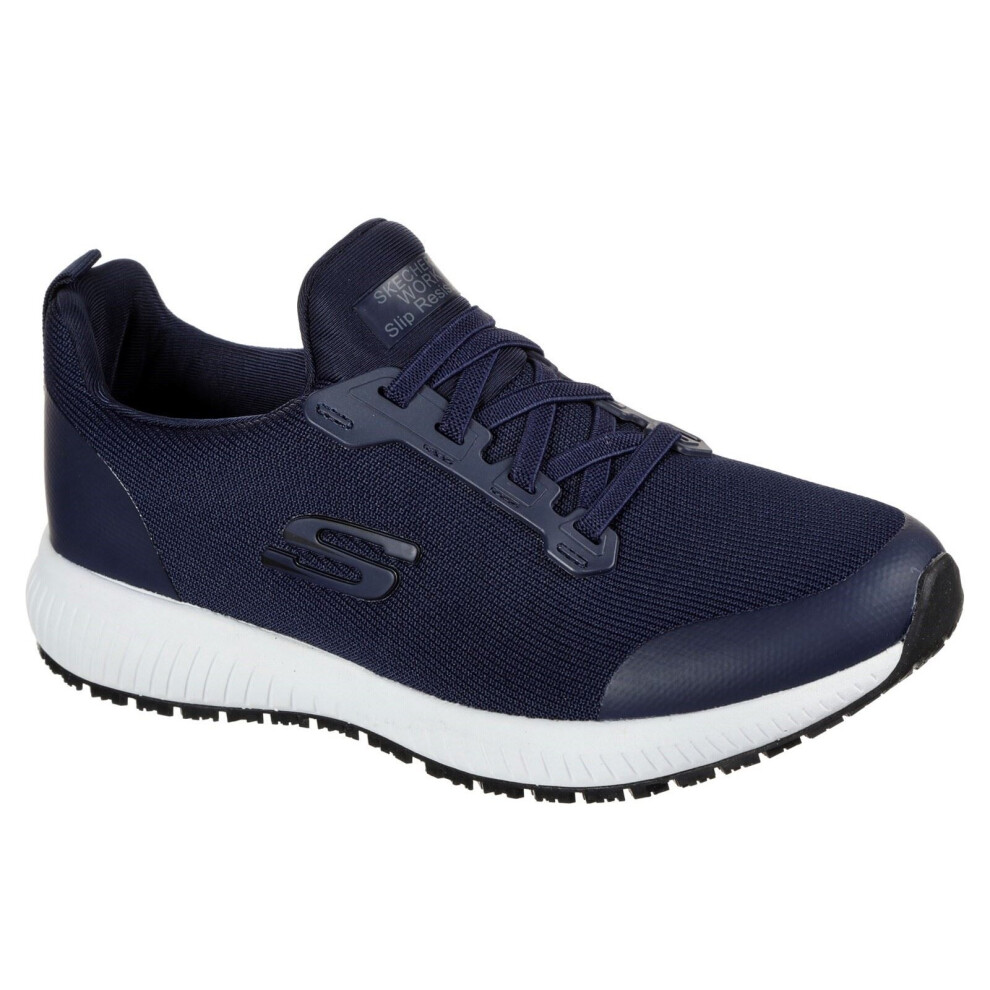 (2, Navy) Skechers: Womens Squad SR Lace Up Safety Black size UK3