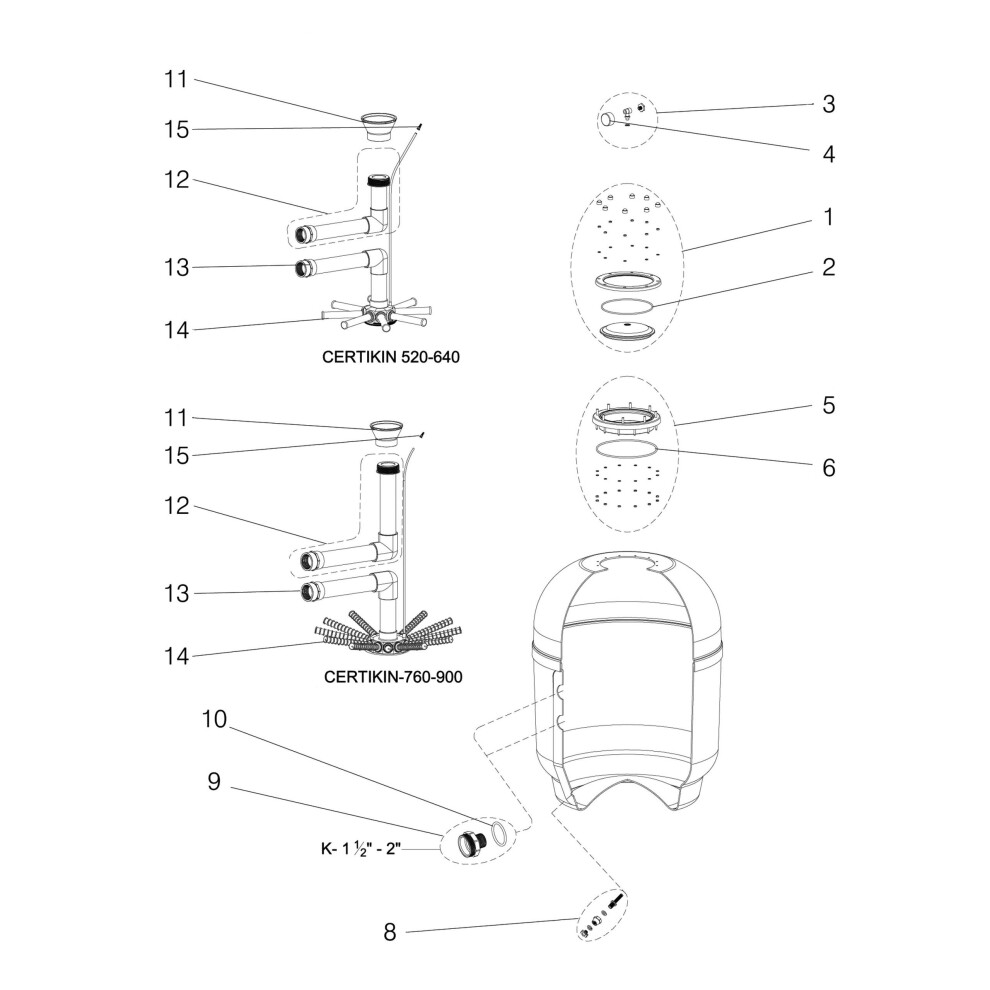 Certikin Top Pipe Assembly 760 (SPEHS0710)