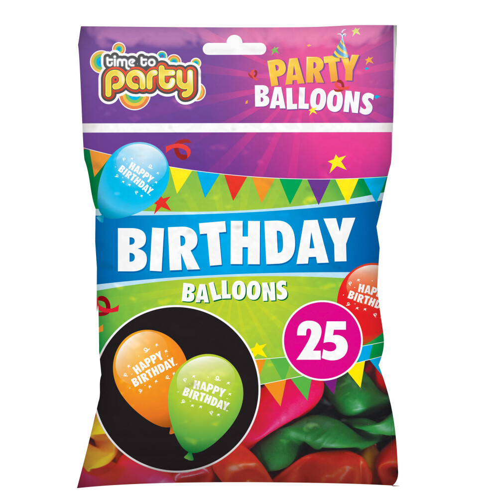 (25pk) 25 / 50 Latex Happy Birthday Balloons Party